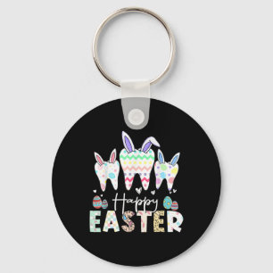 Happy Easter Teeth Tooth Rabbit Ears Dental Dentis Key Ring