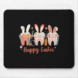 Happy Easter Teeth Tooth Rabbit Ears Dental Dentis Mouse Mat