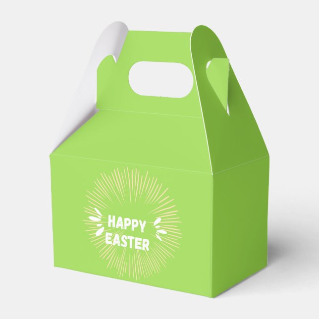 Happy Easter text on green Favour Box (Front Side)