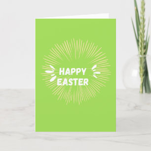 Happy Easter text on green Thank You Card