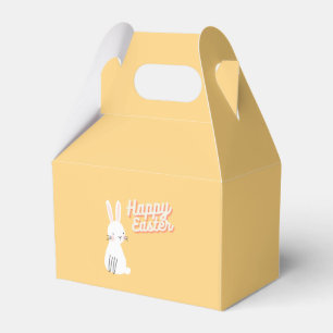 Happy Easter text with bunny orange Favour Box