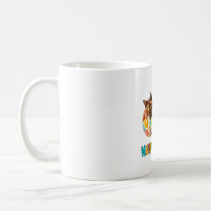Happy Easter Three Cat Colourful Easter Eggs Kitty Coffee Mug