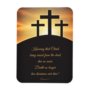 Happy Easter Three Crosses on Calvary Magnet