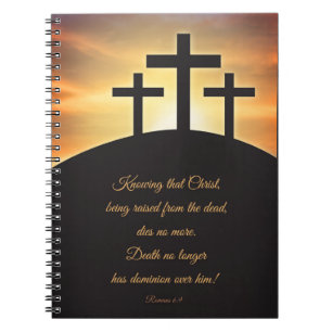 Happy Easter Three Crosses on Calvary Notebook