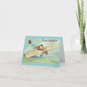 Happy Easter-Tide Fine Vintage Chick Pilot Holiday Card