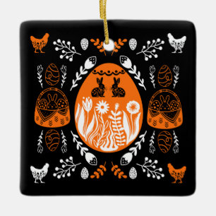 Happy Easter Time Holiday Gift Ceramic Ornament
