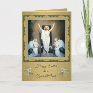 Happy Easter to a Catholic Priest Religious Holiday Card