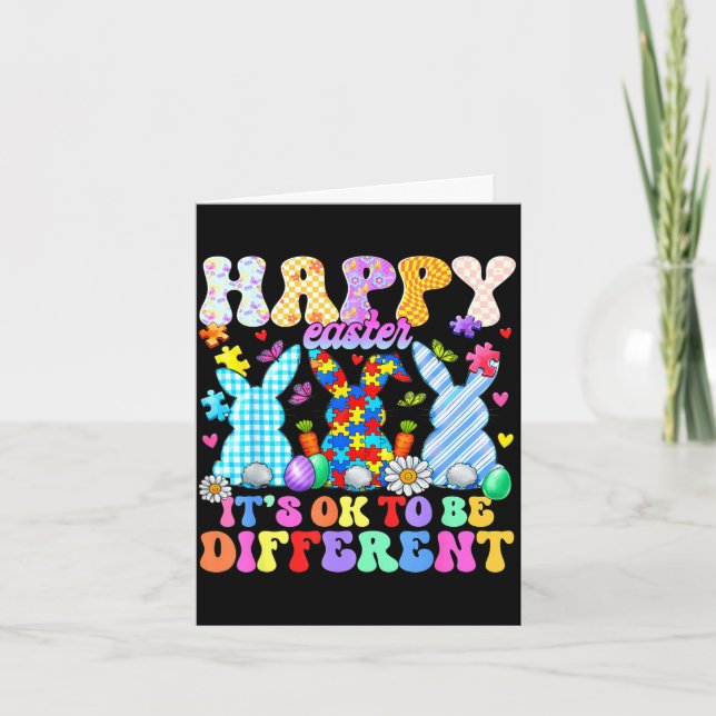 Happy easter to be different bunny autism card (Front)