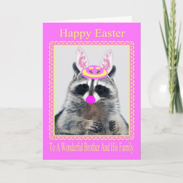 Happy Easter To Brother And Family Greeting Card (Front)