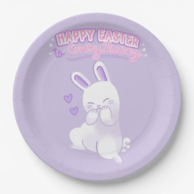 Happy Easter to Every Bunny Paper Plate (Front)