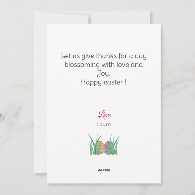  Happy Easter to friends, mum & baby photo custom  Holiday Card (Back)