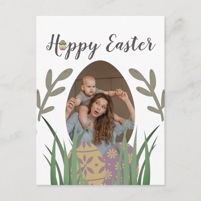  Happy Easter to friends, mum & baby photo custom Holiday Postcard (Front)