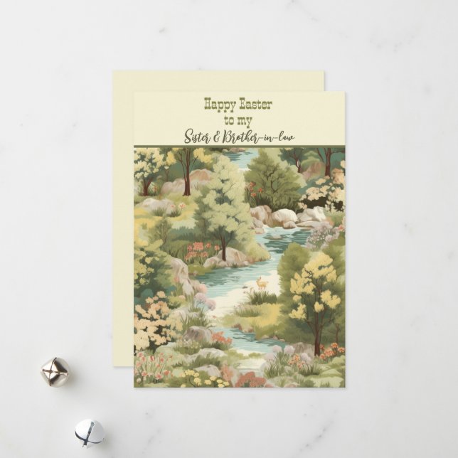 Happy Easter to Sister & Brother-in-law Holiday Card (Front/Back In Situ)