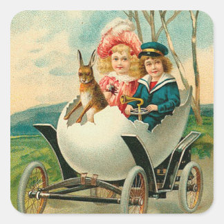 Happy Easter To You Eggshell Car Vintage Square Sticker
