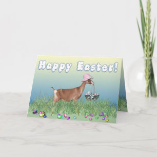 Happy Easter Toggenburg  Goat Holiday Card