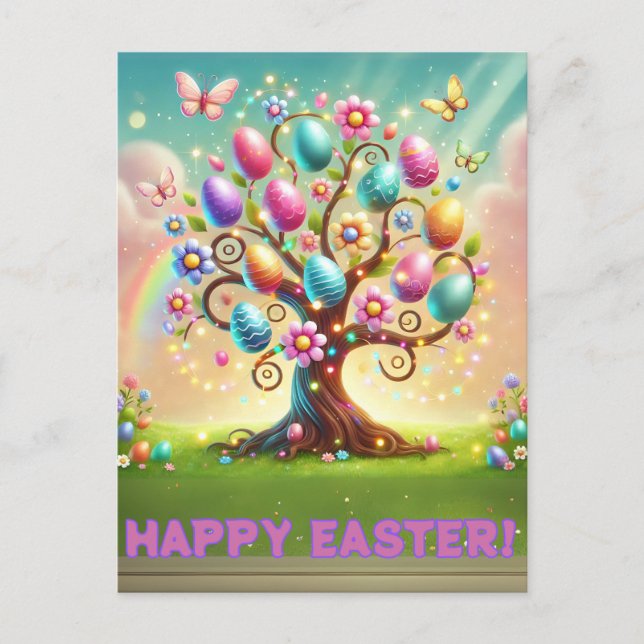 Happy Easter Tree Card (Front)