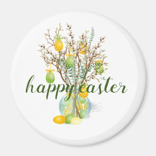 Happy Easter Tree,cute Classic Round Magnet