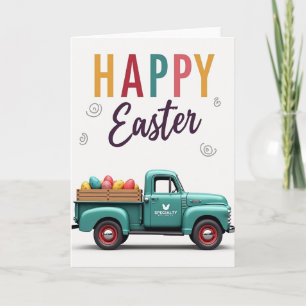 Happy Easter Truck Egg Holiday Card