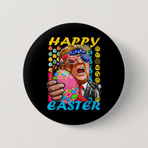 Happy Easter Trump Patriotic Bunny Flag 6 Cm Round Badge