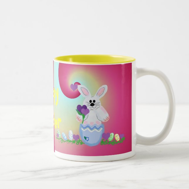 Happy Easter Two-Tone Coffee Mug (Right)
