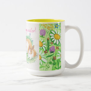 happy easter Two-Tone coffee mug