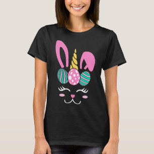 Happy Easter Unicorn Bunny Face Girls Kids Women E T-Shirt