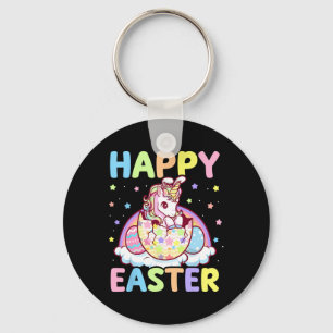 Happy Easter Unicorn Bunny Girls Kids Easter Eggs Key Ring