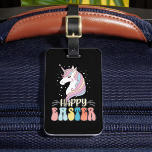 Happy Easter Unicorn Bunny Rabbit Eggs Luggage Tag
