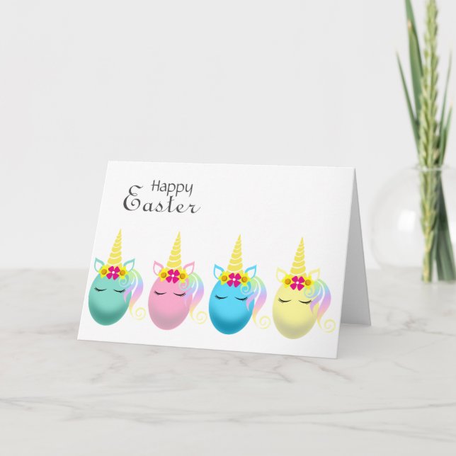 Happy Easter Unicorn Egg Card (Front)
