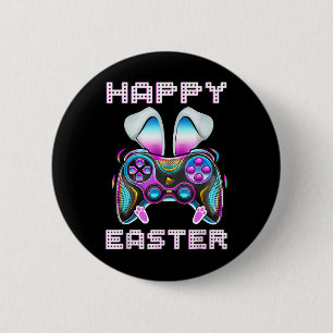 Happy Easter Video Game Controller Funny Gamer Boy 6 Cm Round Badge
