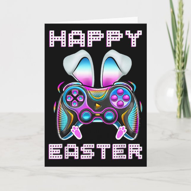 Happy Easter Video Game Controller Funny Gamer Boy Card (Front)
