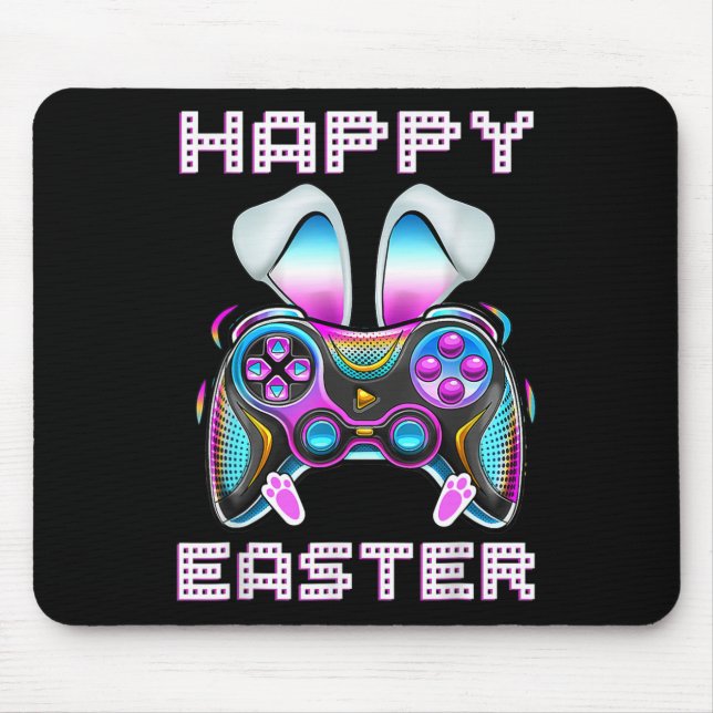 Happy Easter Video Game Controller Funny Gamer Boy Mouse Mat (Front)