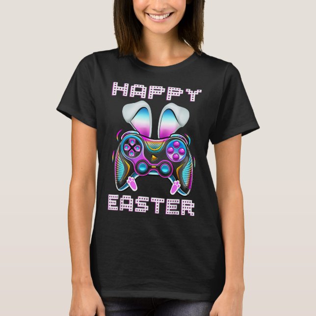Happy Easter Video Game Controller Funny Gamer Boy T-Shirt (Front)