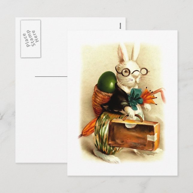 Happy Easter. Vintage Bunny Easter Postcards (Front/Back)