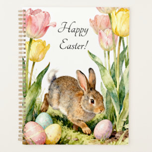 Happy Easter Vintage Bunny Eggs & Spring Flowers Planner