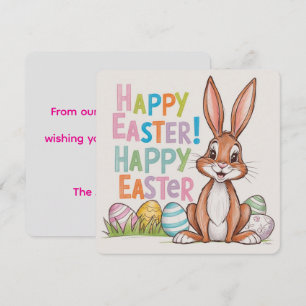 Happy Easter vintage Bunny personalised Holiday Card
