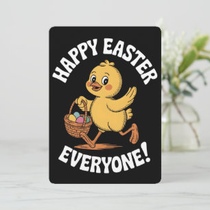 Happy Easter Vintage Chick Cartoon Retro Holiday Card