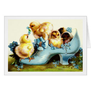 Happy Easter. Vintage Chicks Easter Greeting Card