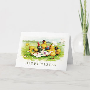 Happy Easter. Vintage Chicks Easter Greeting Cards