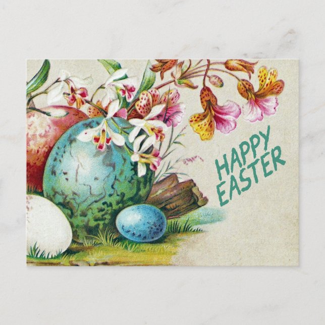 Happy Easter Vintage Illustration  Holiday Postcard (Front)