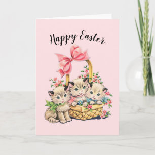 Happy Easter Vintage Kittens Card