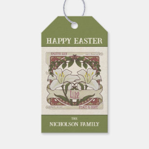 Happy Easter: Vintage Lily Design Peace Hope Gift Tags