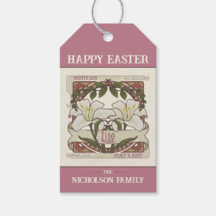 Happy Easter: Vintage Lily Design Peace Hope Gift Tags