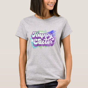 Happy Easter Vintage Pastel Paint Brushstrokes T-Shirt