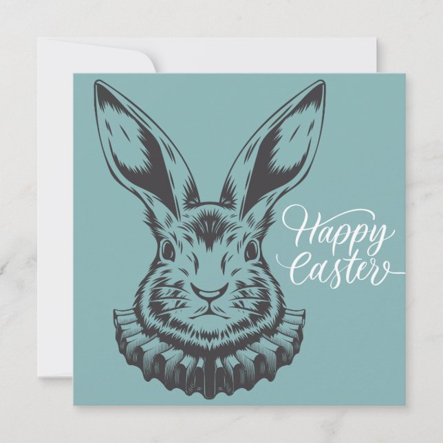 Happy Easter- Vintage Style Bunny Card (Front)