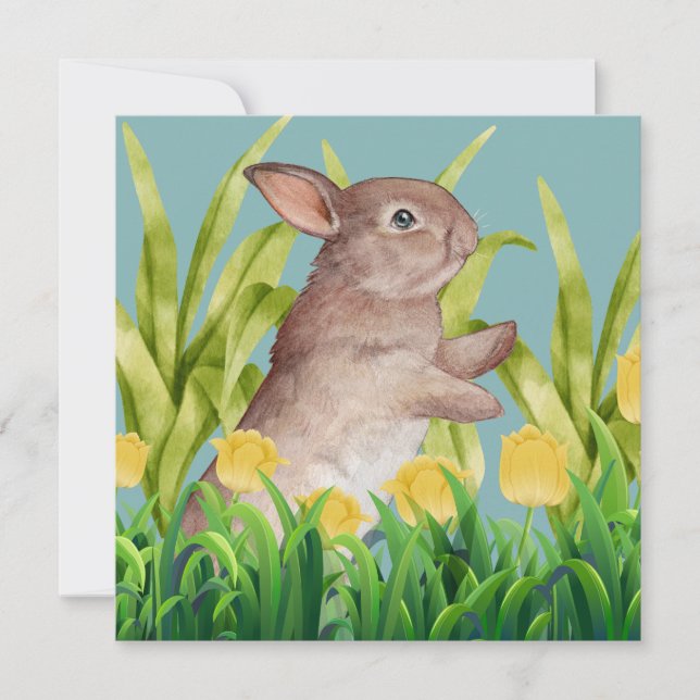 Happy Easter- Vintage Style Bunny Card (Front)