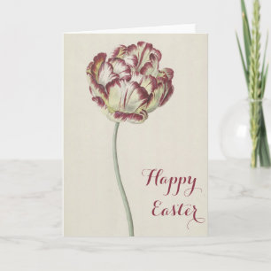 Happy Easter - Vintage Yellow & Red Tulip Card