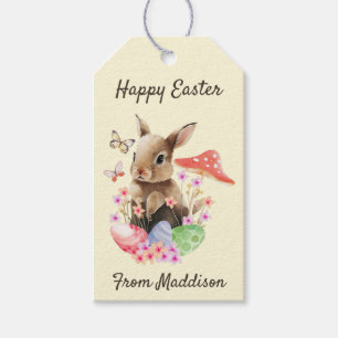 Happy Easter Watercolor Bunny And Easter Eggs Gift Gift Tags