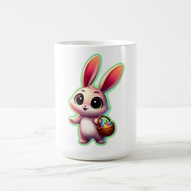 Happy Easter Watercolor Bunny Coffee Mug (Center)