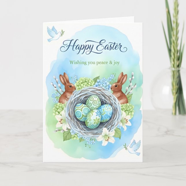 Happy Easter Watercolor Card (Front)